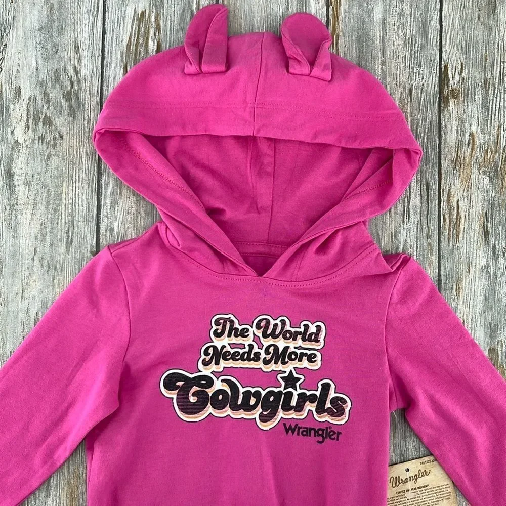 Baby Girl Wrangler Long Sleeve HoodedBodysuit  Cowgirl Western Size 24M